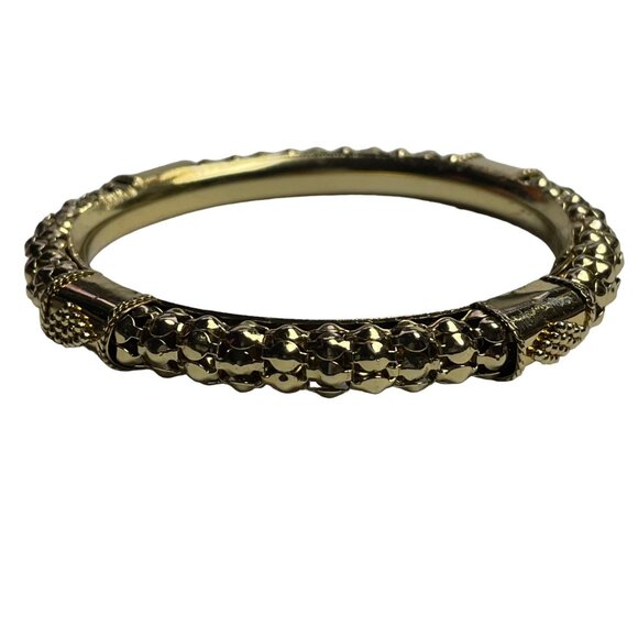 Vintage Gold Plated Metal Bangle Bracelet Intricate Design Womenu Elegant Fashi - Picture 5 of 6